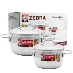 Bộ 2 Nồi Inox 3 Đáy 18cm & 22cm Zebra Extreme Infinity - Nồi Chống Nóng, Dùng Trên Mọi Loại Bếp, Thiết Kế Hiện Đại