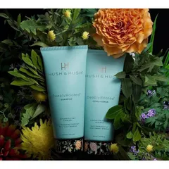 Bộ Dầu Gội Xả Hush & Hush Deeply Rooted - Kích Thích Mọc Tóc, Giúp Phục Hồi Tóc Hư Tổn, 100% Thành Phần Tự Nhiên, 200ml