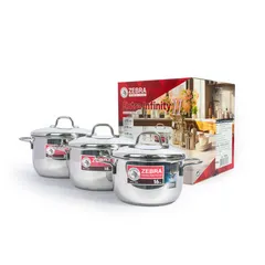 Bộ Nồi Inox 304 3 Đáy Zebra Extra Infinity II - Chất Liệu Cao Cấp, Dung Tích Đa Dạng 1.7L-3.5L, Phù Hợp Dùng Cho Gia Đình