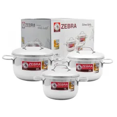 Bộ Nồi Inox 304 Zebra Extreme Infinity 3 Đáy Cao Cấp - Chất Liệu An Toàn, Dung Tích 2.5L - 5L, Sử Dụng Trên Mọi Loại Bếp