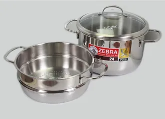 Bộ Nồi Xửng Hấp 3 Đáy Zebra Inox 304 Nắp Kính 163640 - Thiết Kế Sang Trọng, Tiện Lợi, Phù Hợp Cho Gia Đình 4-6 Người