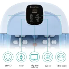 Bồn Ngâm Chân Massage KingTech BM-400 - 500W, Nhiệt Độ 35-48°C, 22 Con Lăn Massage, Thư Giãn Tại Nhà
