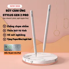 Bút Cảm Ứng Stylus Pencil Gen 2 Pro cho iPad - Chống Chạm, Ghi Chú Nét Thanh Đậm, Đầu Bút Nano Chính Hãng Chất Lượng Cao