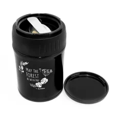 Hộp cơm giữ nhiệt Inox 380ml kèm muỗng gập Zebra Forest Collection - Đựng thức ăn bé gọn, chất liệu bền bỉ, an toàn sức khỏe.