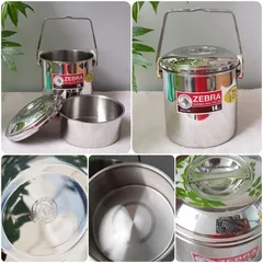 Camen Inox có nắp cài và quai cầm Zebra - Đồ Gia Dụng Nhà Bếp Chất Liệu Cao Cấp, Bảo Quản Thức Ăn An Toàn