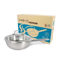 Chảo Inox 3 Lớp Đáy Từ Zebra Estio Pro 24cm - Chống Ăn Mòn, An Toàn Khi Nấu Nướng, Dùng Cho Tất Cả Các Loại Bếp