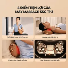 Máy massage toàn thân SKG T1-2 - Thiết bị massage 4D với đai đeo 360° đa năng cho cảm giác thư giãn tuyệt vời mọi lúc, mọi nơi