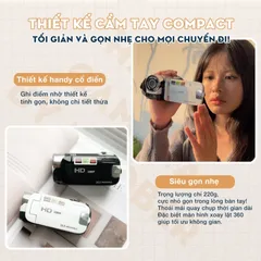 Máy Quay Chụp Kỹ Thuật Số VHS 16MP Vintage - Digital Handy Camera HD, Ống Kính Góc Rộng, Phong Cách Y2K, Quay Phim Chất Lượng Cao