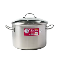 Nồi hầm Inox Zebra Vitalux 3 đáy nắp kính - Chất liệu Inox an toàn, thiết kế bền bỉ, dung tích từ 9.5L đến 18.5L, nấu ăn đa năng