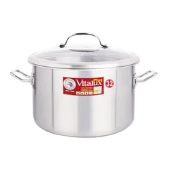 Nồi hầm Inox Zebra Vitalux 3 đáy nắp kính - Chất liệu Inox an toàn, thiết kế bền bỉ, dung tích từ 9.5L đến 18.5L, nấu ăn đa năng