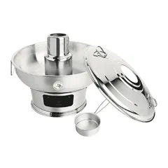 Nồi Lẩu Inox 304 Zebra Mongolian 26cm - Gắn Liền Nồi & Bếp, Thích Hợp Dã Ngoại, Nấu Lẩu Bằng Cồn