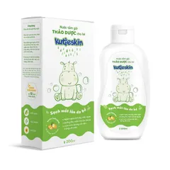 Nước tắm gội cho bé Kutieskin 200ml - Lành tính, không paraben, làm sạch da và tóc, dịu nhẹ cho trẻ sơ sinh, không cần tráng lại với nước.