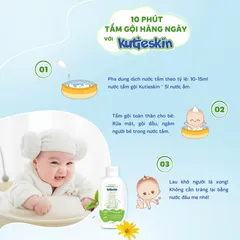 Nước tắm gội cho bé Kutieskin 200ml - Lành tính, không paraben, làm sạch da và tóc, dịu nhẹ cho trẻ sơ sinh, không cần tráng lại với nước.