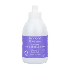 Sữa Tắm Gội Cho Bé MooGoo Natural 2in1 Bubbly Wash - Chiết Xuất Cám Gạo, Dịu Nhẹ, Dưỡng Ẩm Da Và Tóc Mềm Mượt 500ml