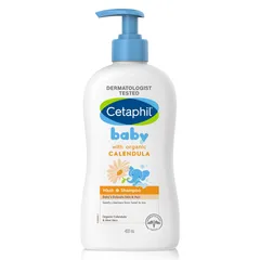 Sữa Tắm Gội Trẻ Em Cetaphil Baby 400ml - Chứa Hoa Cúc Hữu Cơ, Dịu Nhẹ, Không Kích Ứng, An Toàn Cho Da Nhạy Cảm.