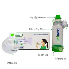 Buồng đệm khí dung Wellmed DL-08 kèm mặt nạ cho bé - Thiết bị chăm sóc sức khỏe hỗ trợ hô hấp an toàn và tiện lợi