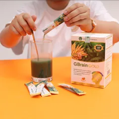 Cốm GBrain Gold - Hỗ trợ phát triển trí não cho bé, bổ sung DHA, kẽm và vitamin, hương vị thơm ngon, cho trẻ từ 2-18 tuổi