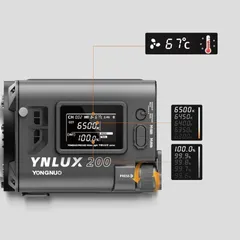 Đèn LED Chụp Ảnh, Quay Phim Yongnuo YNLUX200 Combo - 200W, Điều Chỉnh Nhiệt Độ Màu 2700K-6500K, 12 Hiệu Ứng Độc Đáo cho Studio và Livestream