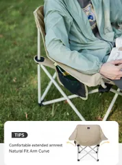 Ghế xếp thư giãn gấp gọn Naturehike Armrest Moon Chair CNH23JU13002 - Thiết kế công thái học, khung thép chắc chắn, lý tưởng cho cắm trại và dã ngoại