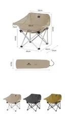 Ghế xếp thư giãn gấp gọn Naturehike Armrest Moon Chair CNH23JU13002 - Thiết kế công thái học, khung thép chắc chắn, lý tưởng cho cắm trại và dã ngoại