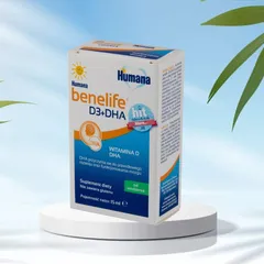 Humana Benelife D3 + DHA Chai Nhỏ Giọt Cho Bé Từ Sơ Sinh - Hỗ Trợ Phát Triển Não Bộ & Thị Lực, Vitamin D3 Tự Nhiên 15ml