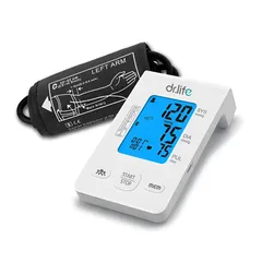 Máy Đo Huyết Áp Bắp Tay Tự Động Dr.Life DBP-6177 - Màn Hình Lớn, Cảnh Báo Nhịp Tim Bất Thường, Nguồn Pin AAA và Cổng USB