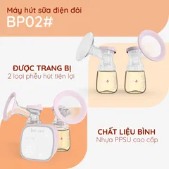 Máy Hút Sữa Điện Đôi Beborn BP02#ED, 3 Chế Độ Hoạt Động, Dung Lượng Pin 2500mAh, Phễu Silicon & Polypropylen, Thiết Kế Thông Minh