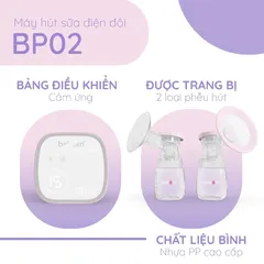 Máy Hút Sữa Điện Đôi Beborn BP02 - 3 Chế Độ, Pin 2500mAh, Độ Ồn Thấp, Thiết Kế Chống Chảy Ngược, Thời Gian Sử Dụng Đến 2 Giờ