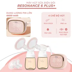 Máy Hút Sữa Điện Đôi Fatzbaby Resonance 6 Plus FB1103VN - 4 Chế Độ, Pin 4400mAh, Độ Ồn Thấp Dưới 45dB, Tiện Lợi Cho Mẹ Và Bé