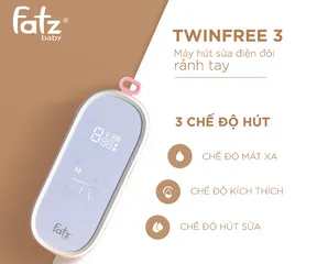 Máy Hút Sữa Điện Đôi Rảnh Tay Fatzbaby TwinFree 3 FB1309SD - Màn Hình LCD, Pin 1500mAh, Chức Năng Ghi Nhớ Lực Hút, Thoải Mái Cho Mẹ