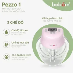 Máy Hút Sữa Điện Rảnh Tay Không Dây Beborn Pezzo 1 WBP01 - Thiết Kế Nhẹ, Tiện Lợi, Cốc 240ml, 3 Chế Độ Hoạt Động Cho Mẹ