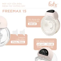 Máy Hút Sữa Điện Rảnh Tay Không Dây Fatzbaby Freemax 15 FB1215SD - Thiết Kế Thông Minh, 3 Chế Độ, Tiện Dụng Cho Mẹ