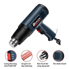 Máy khò nhiệt đa năng Doron KT-806 2500W - Thiết bị gia dụng cầm tay khò màng co, đóng seal, dán decal, bọc quà hiệu quả