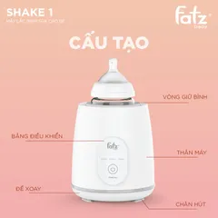 Máy Lắc Bình Sữa Điện Tử Fatzbaby Shake 1 FB3910HB - Lắc Sữa 360 Độ, Giữ Nguyên Dinh Dưỡng, Dễ Sử Dụng cho Bé