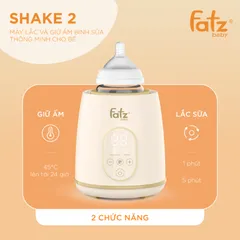Máy Lắc & Giữ Ấm Bình Sữa Thông Minh Fatzbaby Shake 2 FB3911HB - Tiện Lợi Cho Mẹ & Bé, 5 Mức Cài Đặt Thời Gian, Thiết Kế Hiện Đại