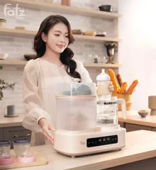 Máy hâm sữa Fatzbaby Multimax 12 FB9503KB - Đun nước, tiệt trùng, hấp thực ăn đa chức năng, 10 chế độ tiện lợi cho mẹ và bé