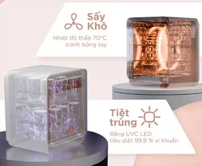 Máy Tiệt Trùng Sấy Khô UVC Fatzbaby King 2 Plus FB4725BT - Dung Tích 25L, Tiệt Trùng 18 Bình, Công Nghệ LED 2 Lớp, Tiện Ích Cho Mẹ Bỉm Sữa