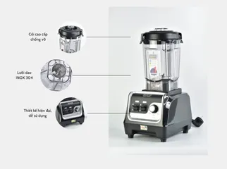 Máy xay sinh tố công nghiệp Bennix BN-206BL 2L 2200W - Lưỡi inox bền bỉ, lý tưởng cho quán bar và gia đình