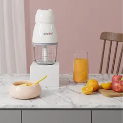 Máy Xay Thức Ăn Cho Bé Beborn FG02 - 200W, Lưỡi Dao Inox 6 Cách, Cốc Thủy Tinh 300ml, An Toàn, Dễ Dùng, Giúp Làm Súp, Sinh Tố Cho Bé