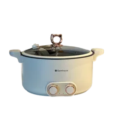 Nồi Lẩu Điện 2 Ngăn Gemhaus GH910 6L - Nấu Được 2 Món Cùng Lúc, Thiết Kế Sang Trọng, Chịu Nhiệt Tốt, Dùng Cho 6-8 Người