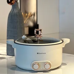 Nồi Lẩu Điện 2 Ngăn Gemhaus GH910 6L - Nấu Được 2 Món Cùng Lúc, Thiết Kế Sang Trọng, Chịu Nhiệt Tốt, Dùng Cho 6-8 Người