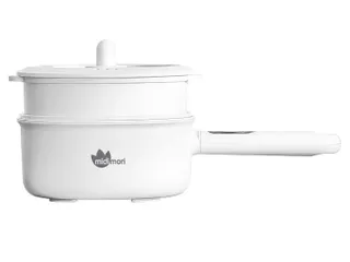 Nồi Lẩu Điện Đa Năng Midimori MDMR-569 Kèm Xửng Hấp, Dung Tích 2.6L, Chất Liệu Gốm Chịu Nhiệt 500°C, Thiết Kế Tiện Lợi Cho Gia Đình 3-5 Người