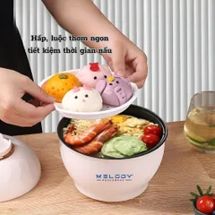 Nồi Lẩu Hấp Mini Đa Năng Melody MLD-625 - 1.2L, 300W, Thiết Kế Sang Trọng, Tiện Dụng Cho Gia Đình, Nấu Lẩu, Hấp, Luộc