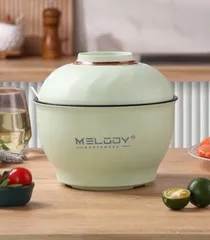 Nồi Lẩu Hấp Mini Đa Năng Melody MLD-625 - 1.2L, 300W, Thiết Kế Sang Trọng, Tiện Dụng Cho Gia Đình, Nấu Lẩu, Hấp, Luộc