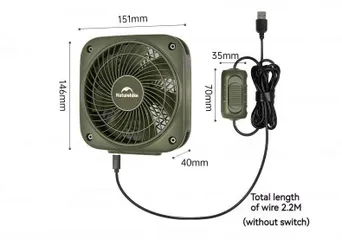 Quạt Mini Cắm Trại Naturehike CNK2300DQ018 - Thiết Kế Nhỏ Gọn, 3 Chế Độ Gió, Dễ Dàng Sử Dụng Cho Đi Phượt, Dã Ngoại