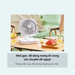 Quạt Tích Điện Gấp Gọn Oidire ODI-MF12 - Có Điều Khiển Từ Xa, Dung Lượng Pin 4000mAh, Thời Gian Sử Dụng 8 Giờ, Tiện Dụng Đi Dã Ngoại