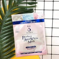 Set 7 Miếng Mặt Nạ Senka Perfect Aqua White Mask Extra White - Dưỡng Sáng Da, Mờ Vết Thâm, Chiết Xuất Tơ Tằm & Hoa Hồng