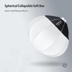 Softbox cầu Triopo 65cm KS65 ngàm Bowen - Thiết bị chiếu sáng chuyên nghiệp, gấp gọn, che phủ ánh sáng 360 độ, phù hợp với nhiều loại đèn.