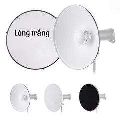 Tản sáng Beauty Dish QZ-55 Silver/White - Thiết bị ánh sáng đa chiều cho chụp ảnh chân dung và studio chất lượng cao