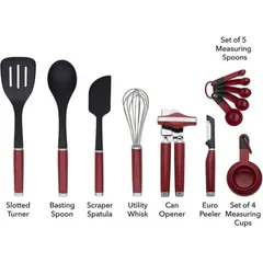 Bộ Dụng Cụ Nhà Bếp 15 Món KitchenAid Màu Đỏ - Bộ Đồ Nấu Ăn Cao Cấp, Siêu Bền, Dễ Sử Dụng, Thích Hợp Cho Mọi Nhu Cầu Nội Trợ